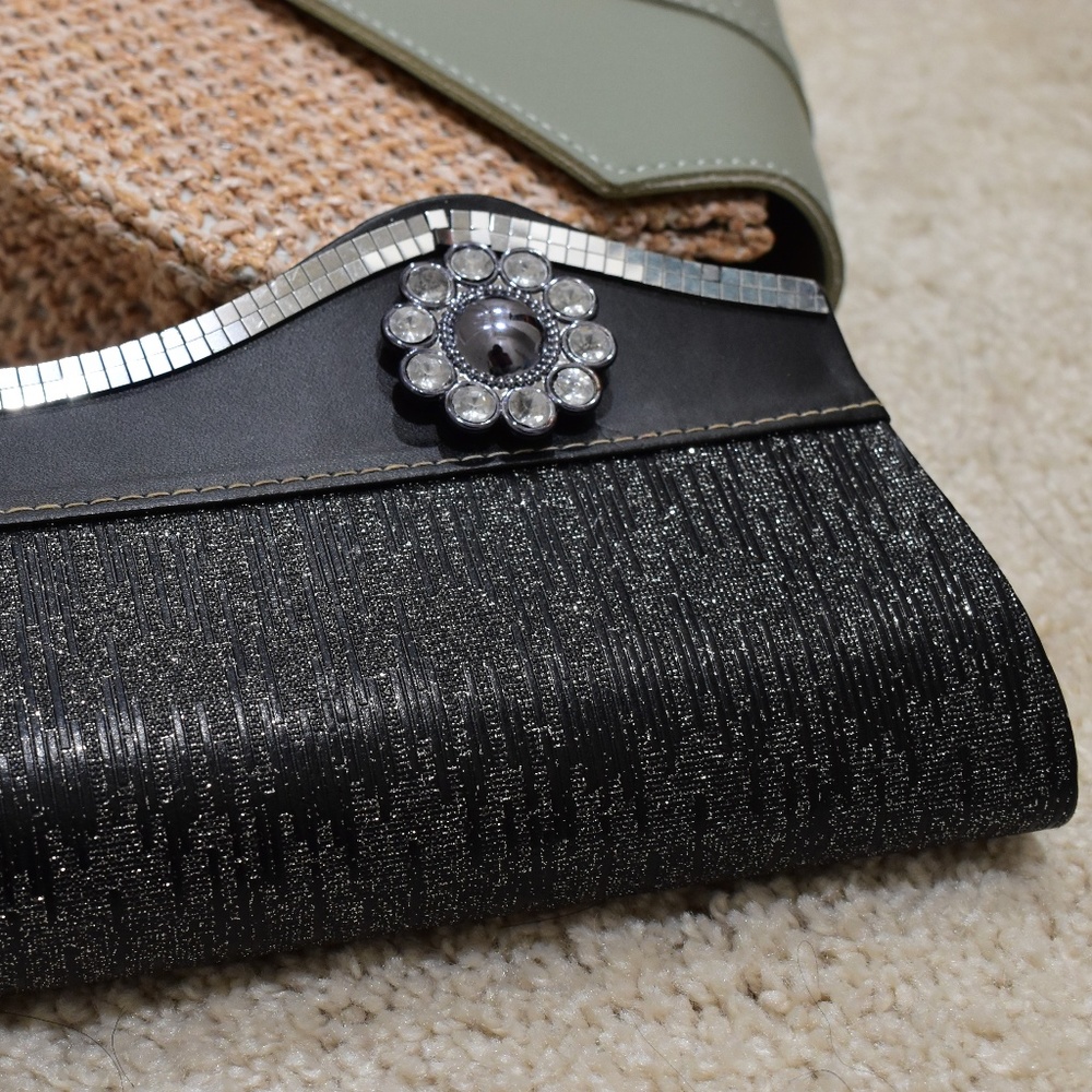 Black party clutch purse